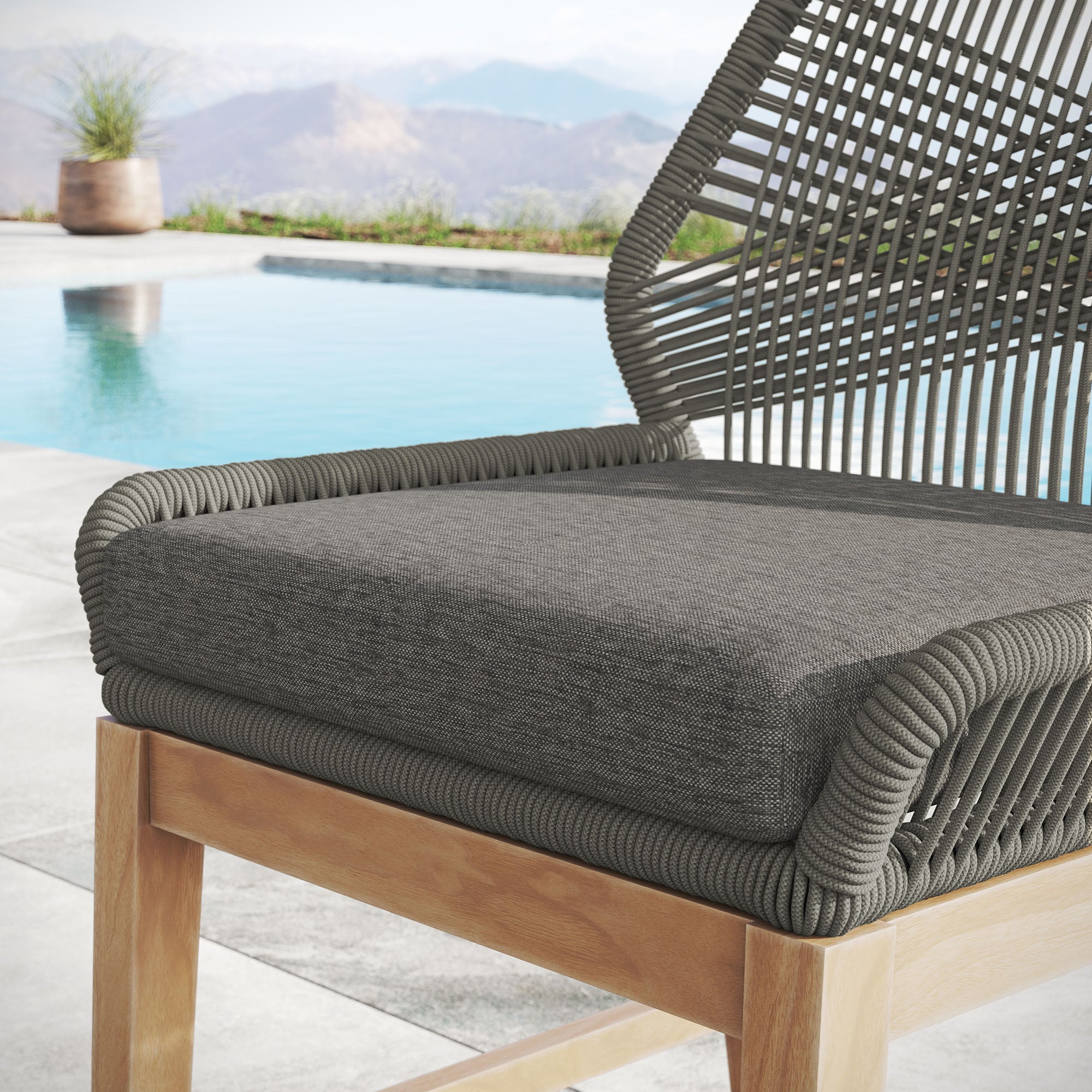 Wellspring Outdoor Patio Teak and Rope Counter Stool by Modway