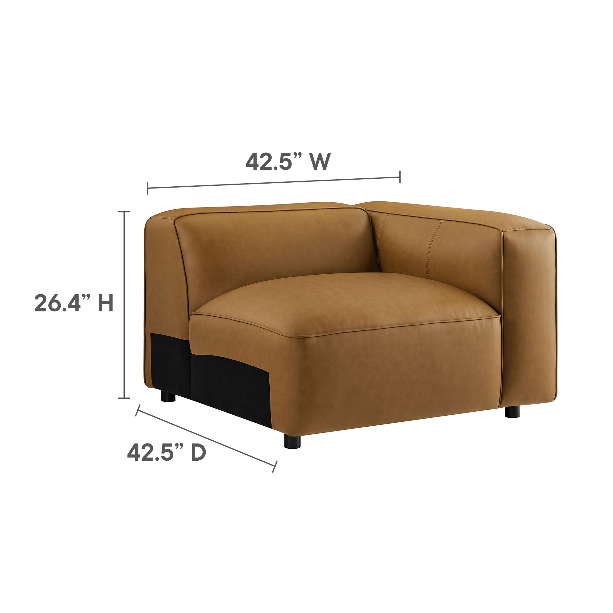 Auren 4-Piece Vegan Leather Modular Sofa Set by Modway