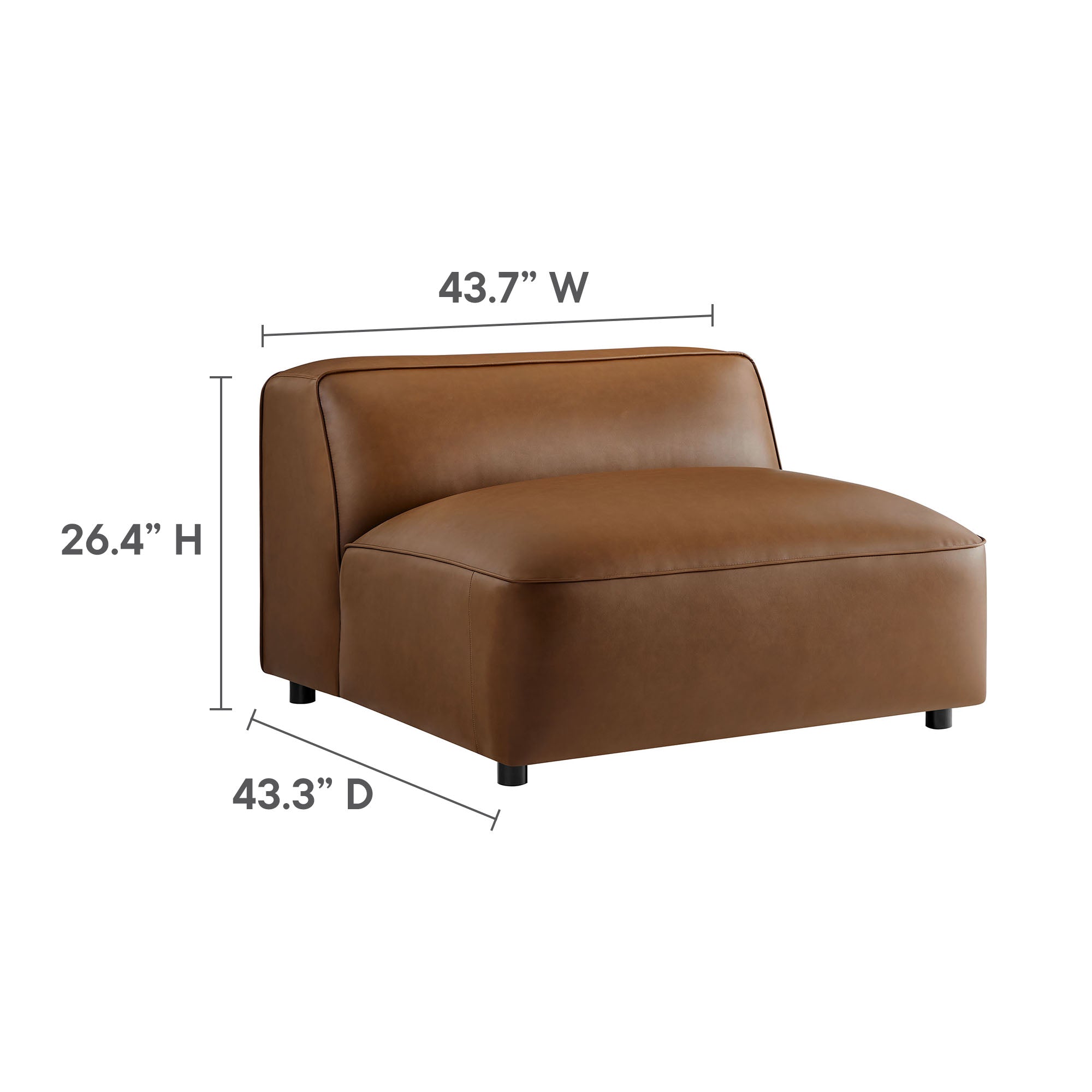 Auren 5-Piece Upholstered Vegan Leather Modular L-Shaped Sofa by Modway