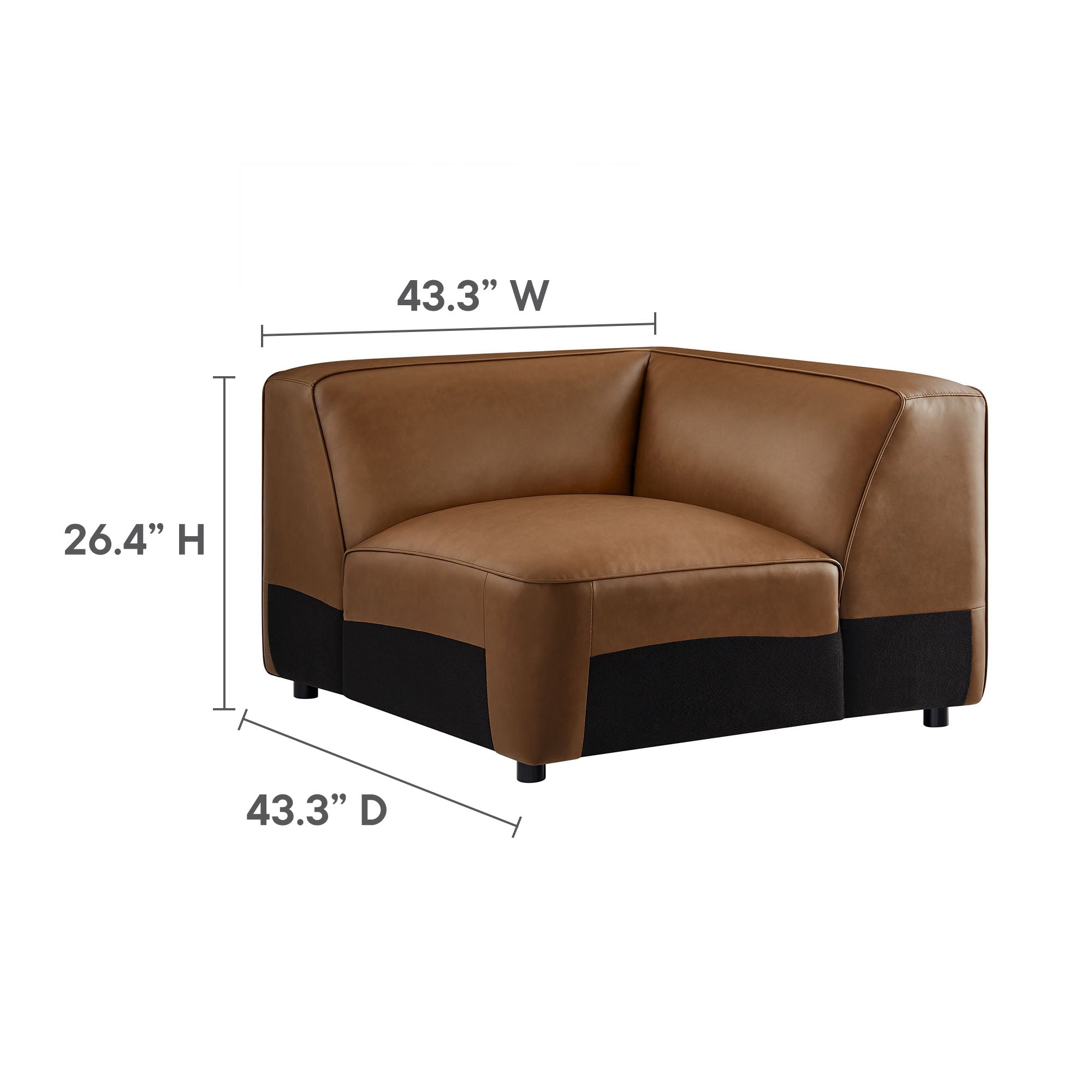 Auren 5-Piece Upholstered Vegan Leather Modular L-Shaped Sofa by Modway