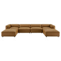 Auren 6-Piece Upholstered Vegan Leather Modular Sofa by Modway