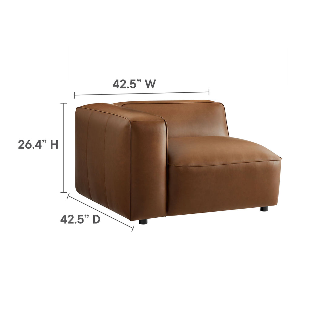 Auren 6-Piece Upholstered Vegan Leather Modular Sofa by Modway