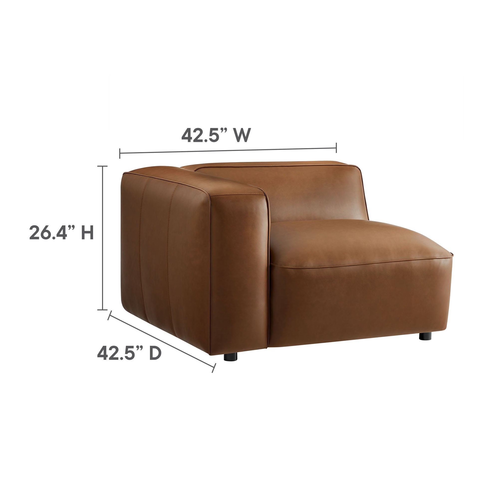 Auren 6-Piece Upholstered Vegan Leather Modular Sofa by Modway