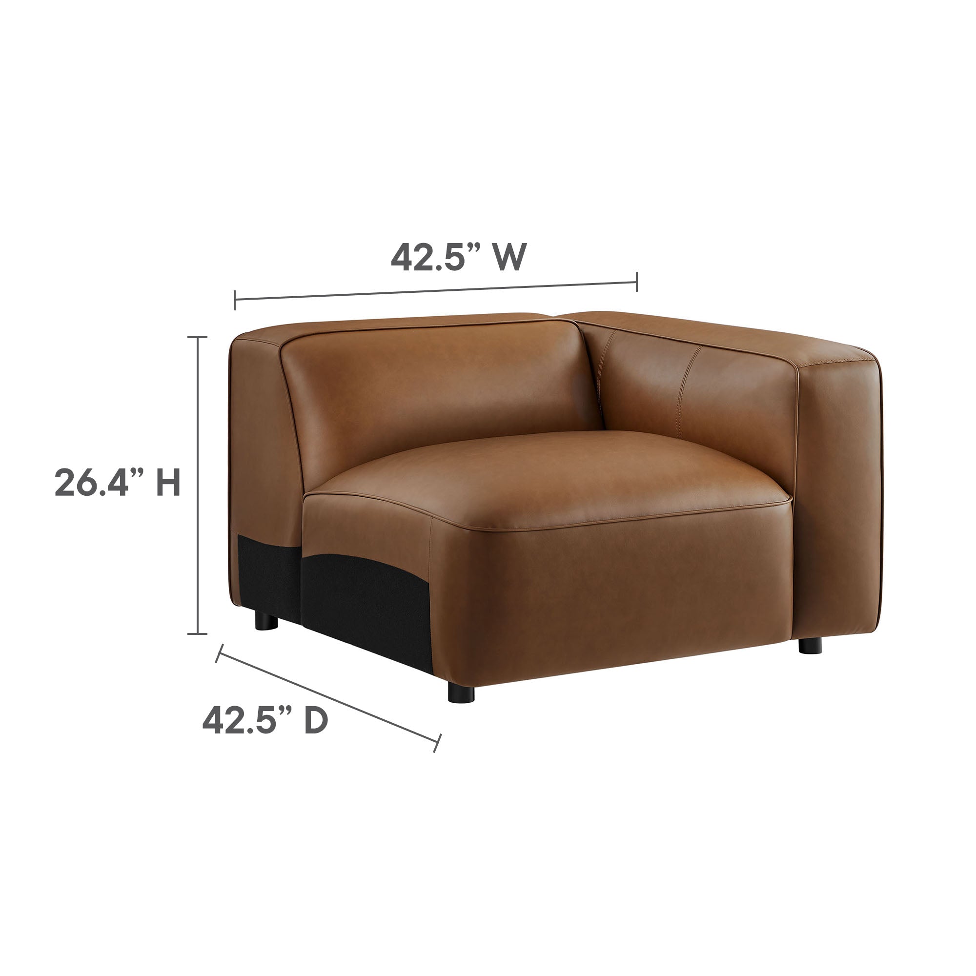 Auren 6-Piece Upholstered Vegan Leather Modular Sofa by Modway