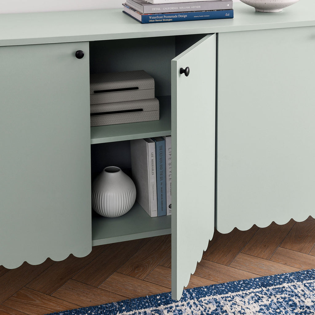 Emmeline 66" 4-Door Scalloped Sideboard Cabinet by Modway
