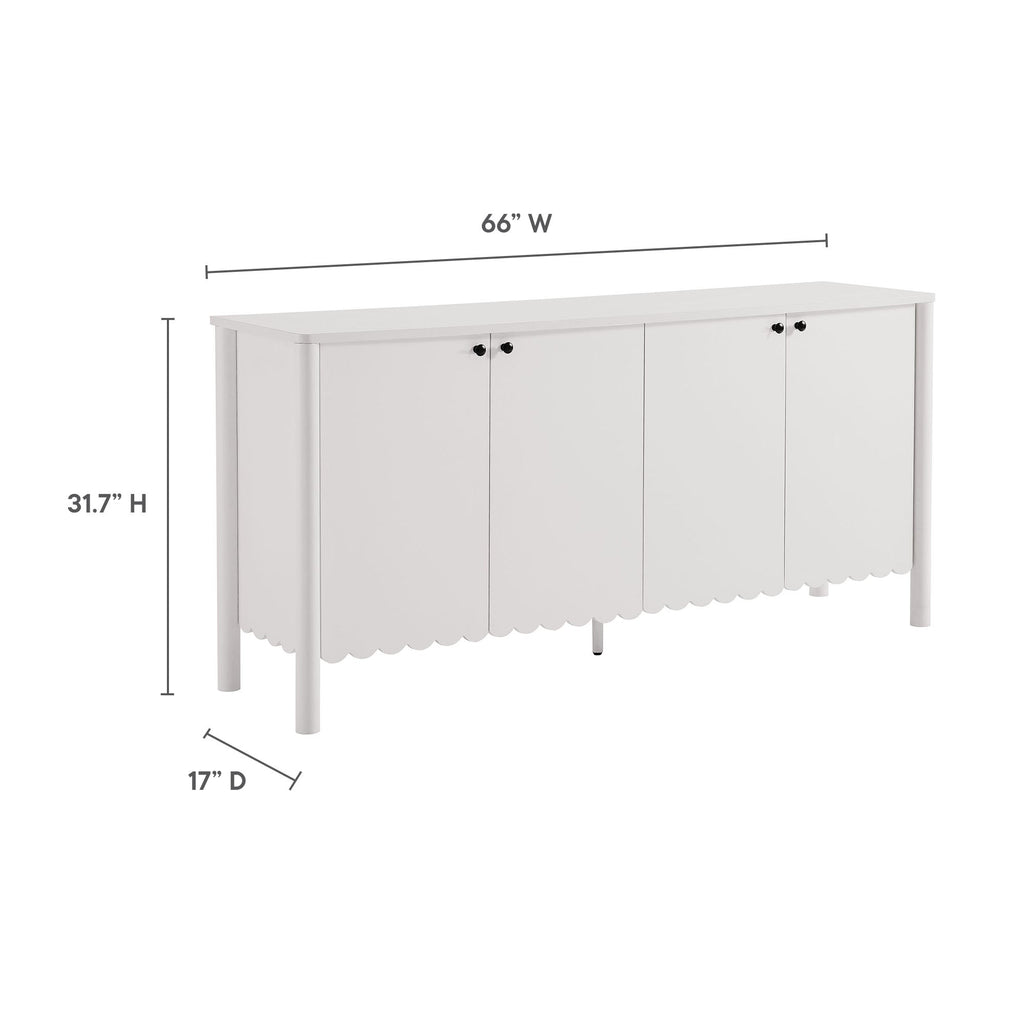 Emmeline 66" 4-Door Scalloped Sideboard Cabinet by Modway