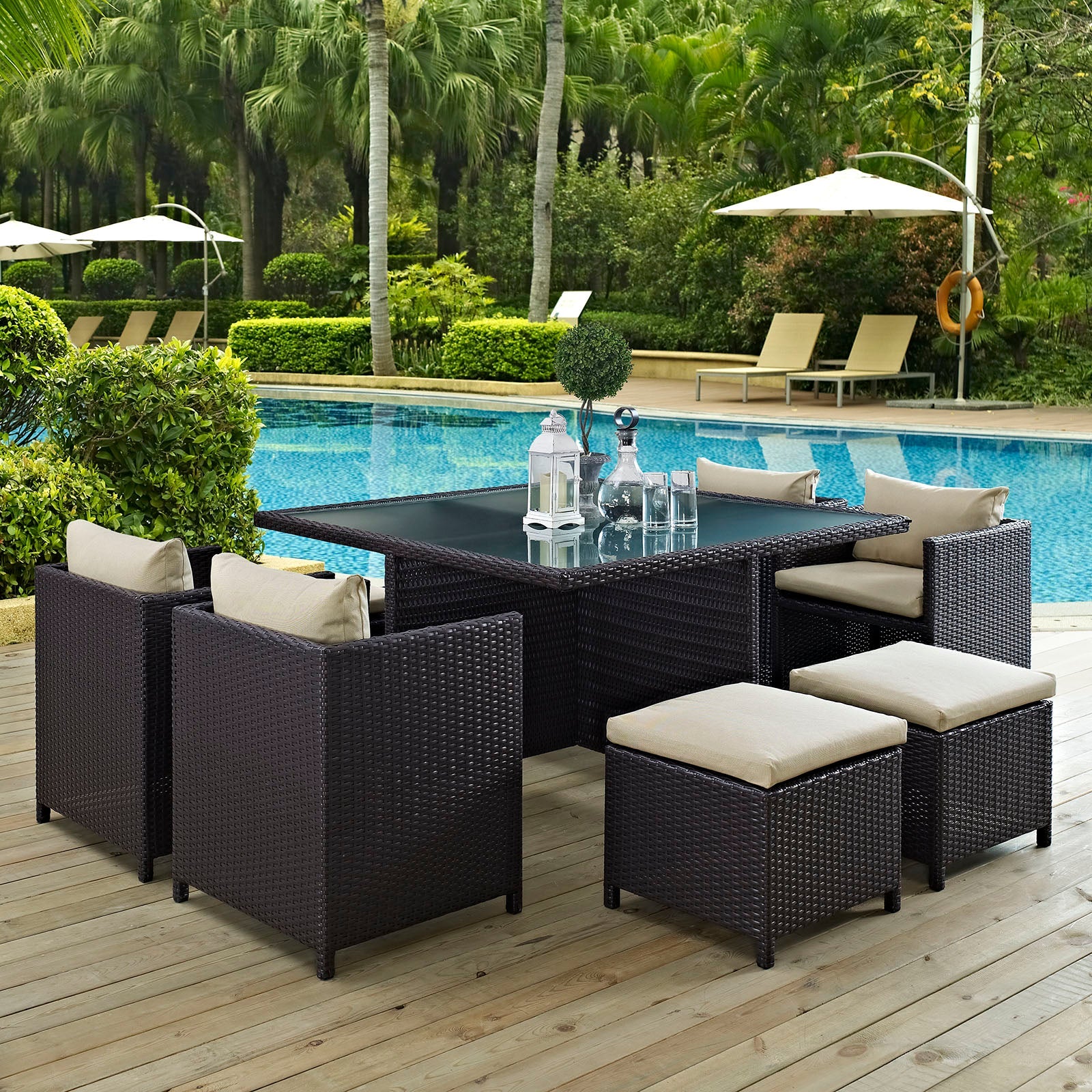 Inverse 9 Piece Outdoor Patio Dining Set by Modway