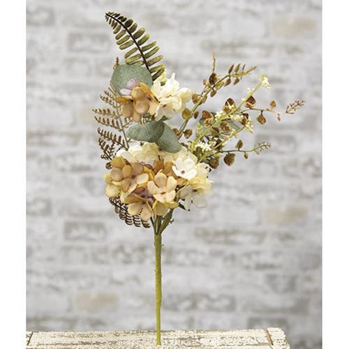 Ivory/Tan Hydrangea Spray 15" (Pack of 4)