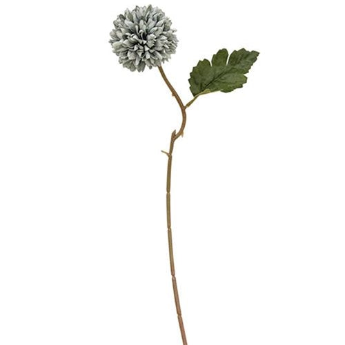 Pompom Flower Stem 14" Blue (Pack of 4)