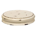 White Distressed Double Candle Plate 8.5"