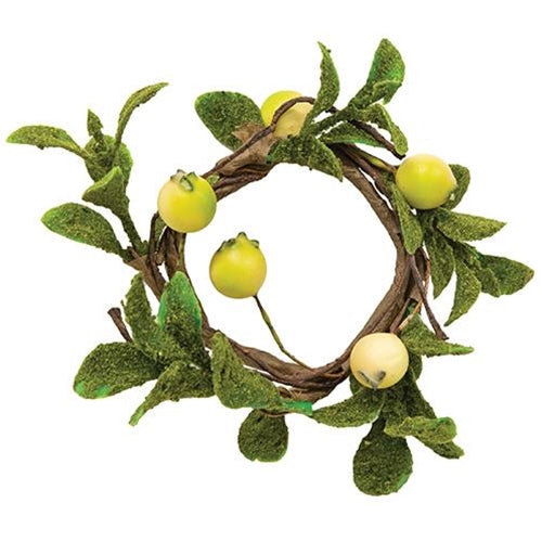 Green Leaf Mini Candle Ring 1.5" (Pack of 4)