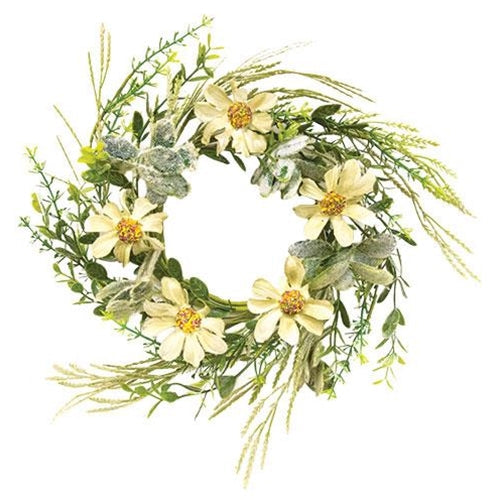 Rustic White Daisy Candle Ring 4.5" (Pack of 2)