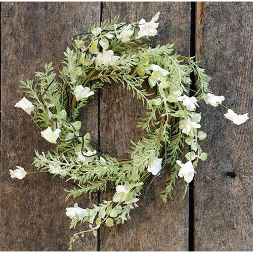 White Lobelia Candle Ring 4.5" (Pack of 2)