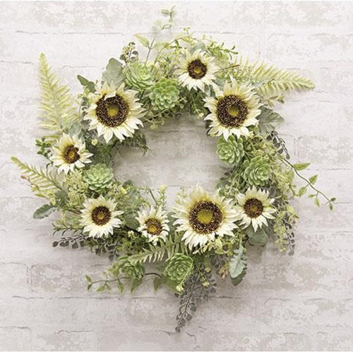 Sunwashed Succulent Wreath 24"