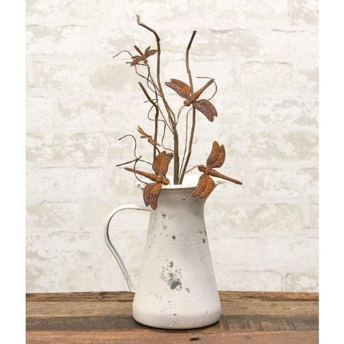 Rusty Tin Dragonfly Spray 21" (Pack of 4)