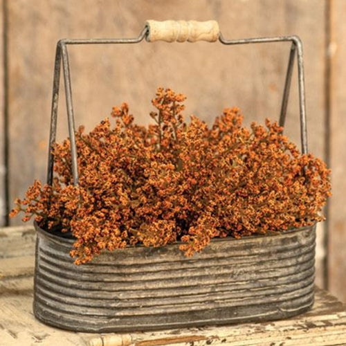 Bursting Astilbe Half Sphere 9" Pumpkin  (Pack of 4)