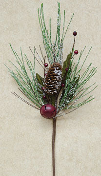 Snowy Pine Bell Pick 12"  (Pack of 4)