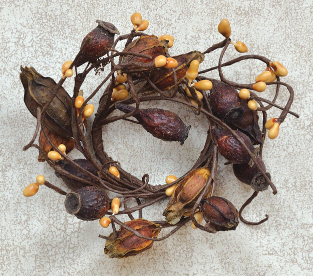 Dried Rose Hip Ring - 2" Inside/6" Outside  (Pack of 4)