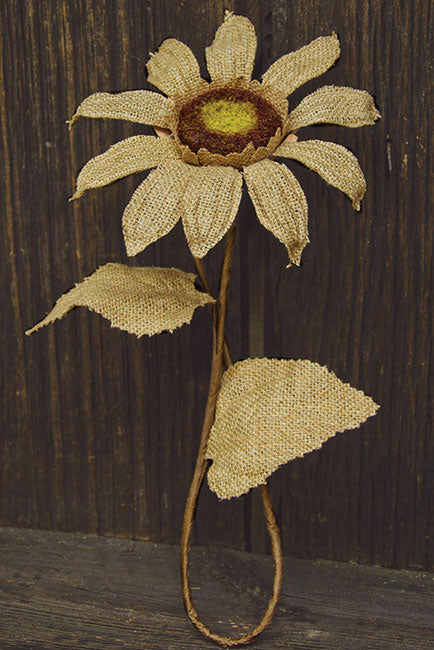 Burlap Sunflower - Natural - 27"  (Pack of 4)