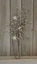 24" Holiday Pip Spray w/Stars-Platinum (Pack of 4)