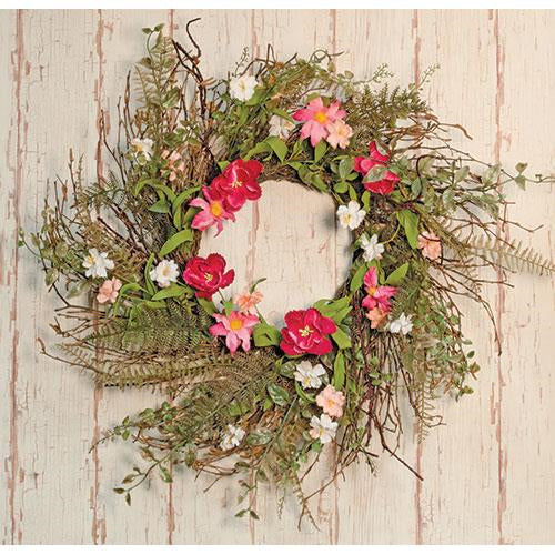 Pink Gardenia Wreath 24"