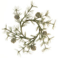 Vintage Glitter Birchcone Pine Ring 3.5" (Pack of 4)