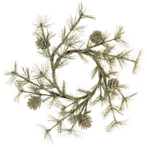 Vintage Glitter Birchcone Pine Ring 3.5" (Pack of 4)