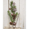 Rusty Glitter Bell & Snowflake Pine Spray 24" (Pack of 2)