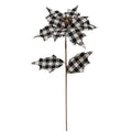 Black & White Plaid Country Poinsettia Spray 20"  (Pack of 4)