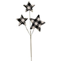 Black & White Plaid Star Pick 14" (Pack of 4)