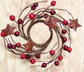 Burg/Red Berry Ring w/Star (Pack of 4)
