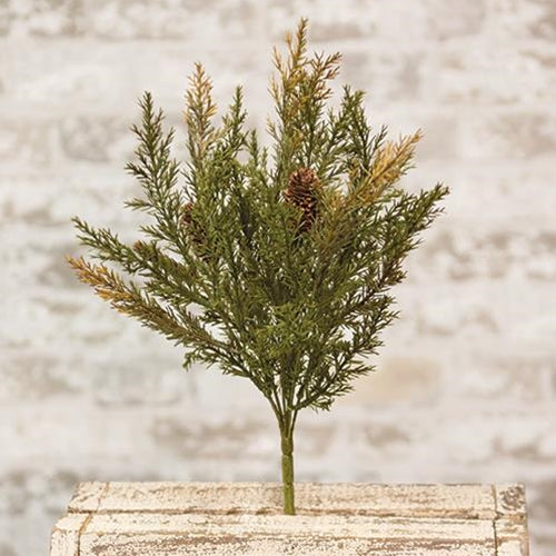 Prickly Pine Pick Moss Green 14" (Pack of 4)