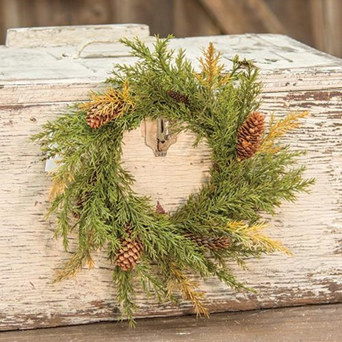 10" Prickly Pine Ring Moss Green (Pack of 4)