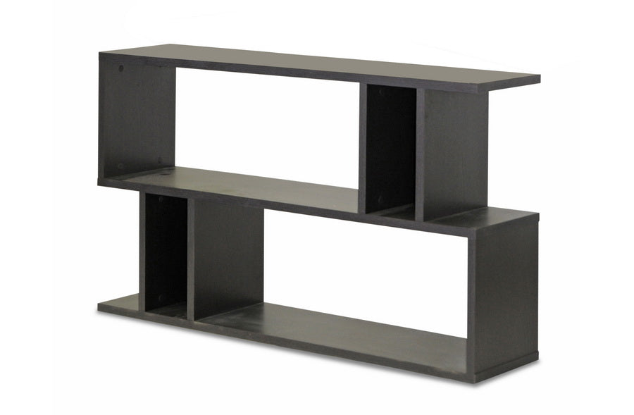 Baxton Studio Goodwin 2-Level Dark Brown Modern Bookshelf