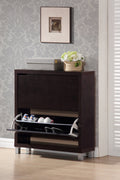 Baxton Studio Simms Dark Brown Modern Shoe Cabinet