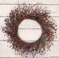 Burgundy Pip Twig Wreath 22"