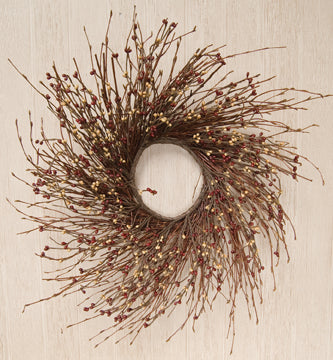 Burgundy & Old Gold  Pip Twig Wreath 16"