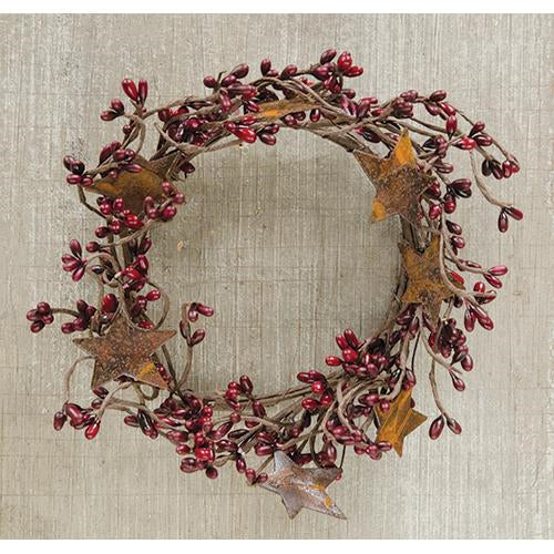 Pip Berry Ring With Stars Burgundy 4"  (Pack of 4)