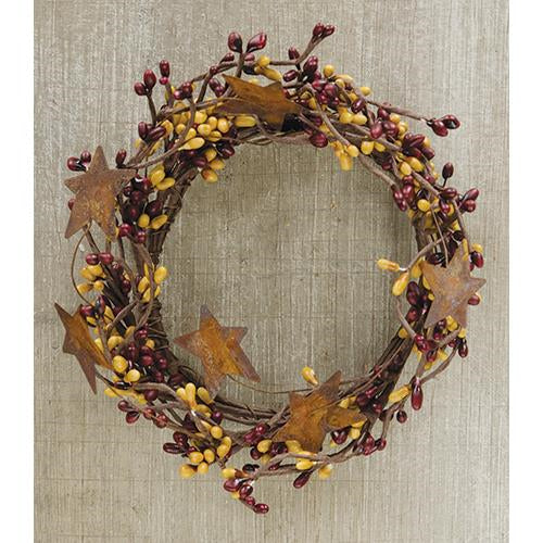 Pip Berry Ring With Stars Burgundy and Old Gold 4"  (Pack of 4)