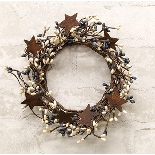 Pip Berry Ring With Stars Farmhouse Mix 4" (Pack of 4)