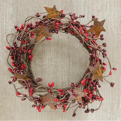 Pip Berry Ring With Stars Red and Burgundy 4" (Pack of 4)