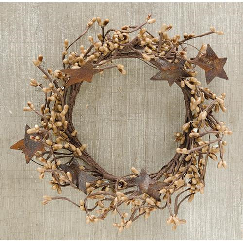 Pip Berry Ring With Stars Teastain 4" (Pack of 4)