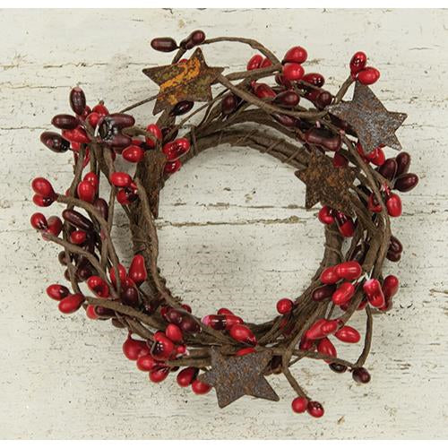 Pip Berry Ring With Stars Red and Burgundy 2" (Pack of 4)