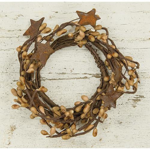 Pip Berry Ring With Stars Teastain 2" (Pack of 4)
