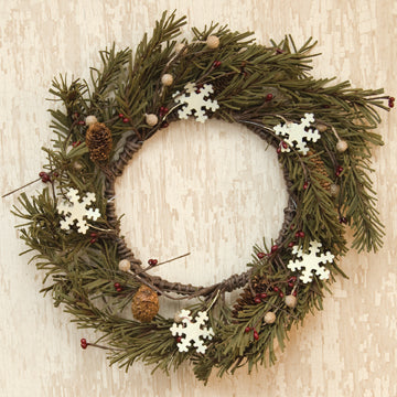 Pine & Snowflakes Wreath - 12" (Pack of 2)