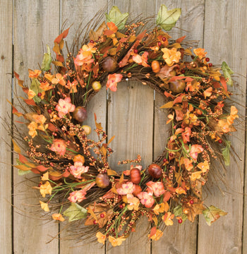 Harvest Garden Twig Wreath 18"