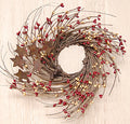 Burgundy & Old Gold Pip & Star Twig Wreath 10" (Pack of 4)