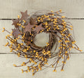 Old Gold Pip & Star Twig Wreath 10"  (Pack of 4)