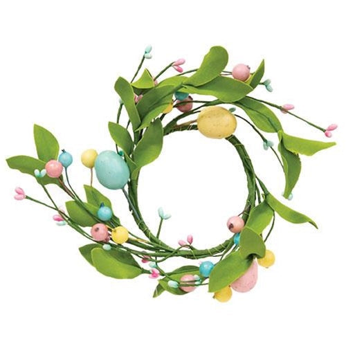 Easter Eggs & Herb Leaves Ring (Pack of 4)