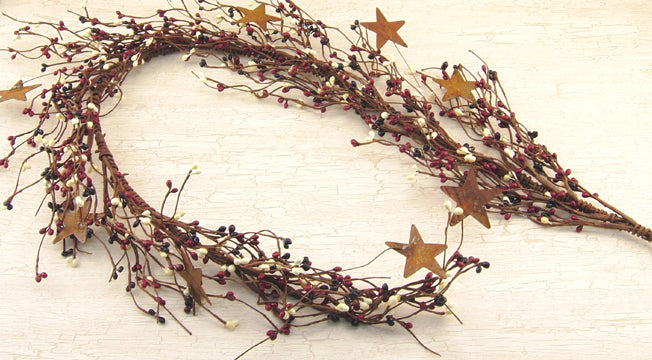Pip Berry Garland With Stars Country Mix 40" (Pack of 2)